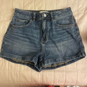 Pacsun High-waisted blue denim mom shorts size 27"